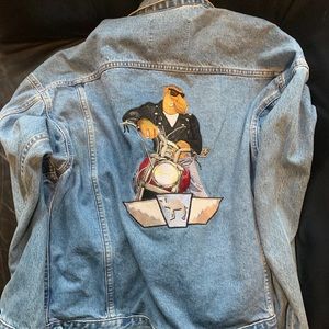 Vintage Camel Joe embroidered denim jean jacket XL